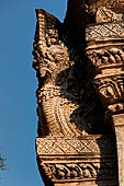 Thailand, Old Sukhothai - Wat Phra Pai Luang detail of the stucco relief of the prang. 